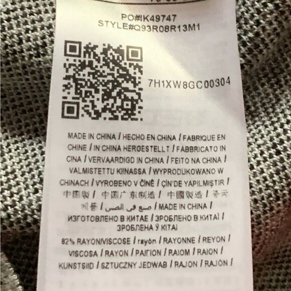 GUESS black and white Reptile Print cropped long sleeve tie front Sweater SM - Picture 10 of 15